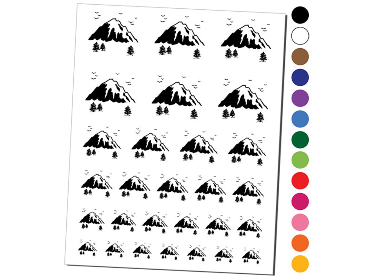 Mountain Scenic Landscape Temporary Tattoo Water Resistant Fake Body Art Set Collection